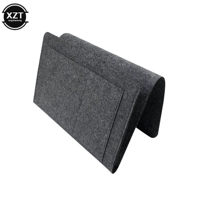 Felt Bedside Hanging Organizer — Phone, Book & Magazine Storage Pockets for Bed & Sofa