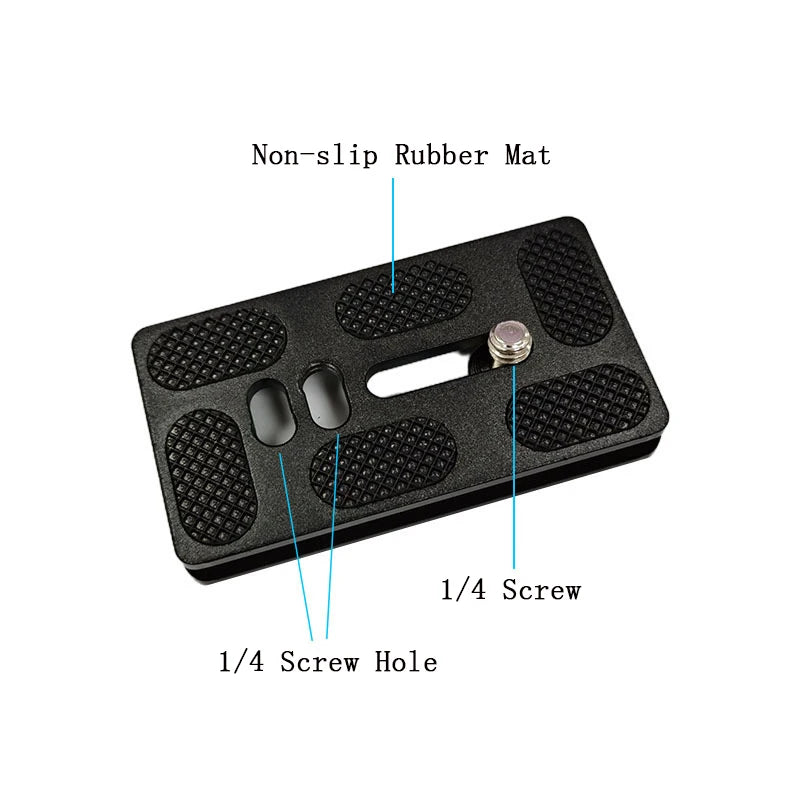Metal Quick Release Plate – 1/4”-20 Camera Screw Mount Adapter for DSLR Tripod & Ball Head Standard Camera Mounting Plate