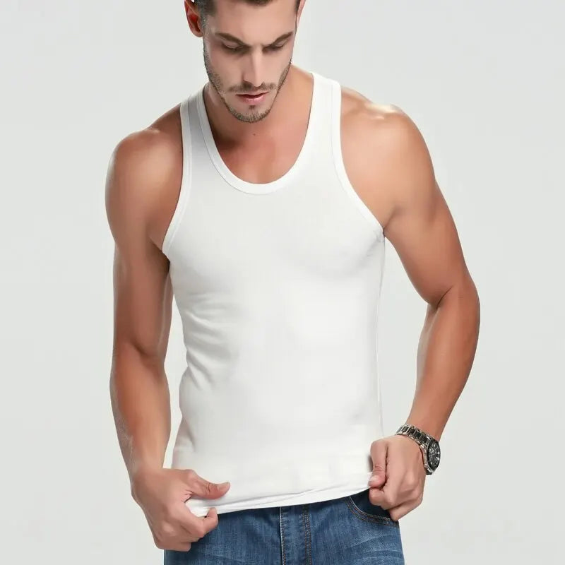 Sweat in Style: Men's Pure Cotton Bodybuilding Vest - Comfortable Outerwear for Motion and Sweatshirt Sessions