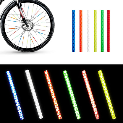 12-72pcs Bicycle Spoke Reflective Stickers - Colorful Wheel Safety Reflector Kit for DIY Bike Visibility & Protection