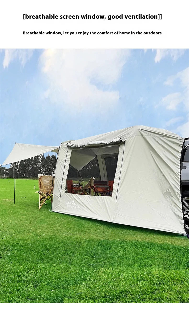 Lohascamping Car Box Docking Tent – Portable Waterproof SUV Tail Tent for 3-4 People, Large Dome Sunshade Tunnel Style Tent