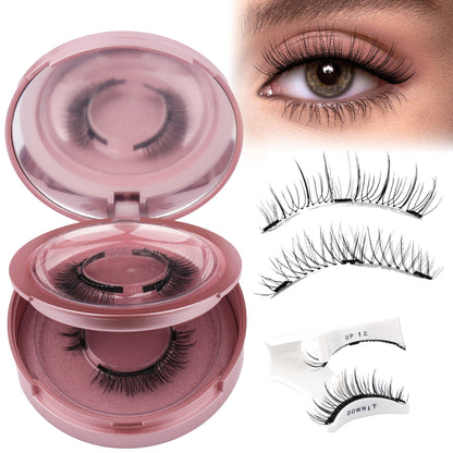 GEMERRY Magnetic Eyelashes Set with Applicator – Natural Look Reusable No Glue Soft Strip False Lashes Makeup Kit