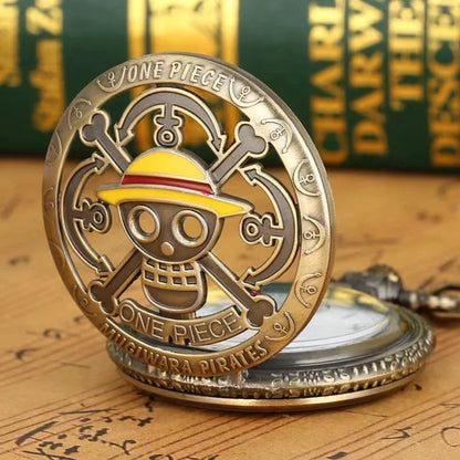 One Piece Anime Pocket Watch – Vintage Bronze Fashion Toy for Kids, Birthday Gift