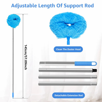 Ceiling Fan Cleaner Duster with Extension Pole – Removable Dust Brush for Ceiling & Fan Cleaning Tool