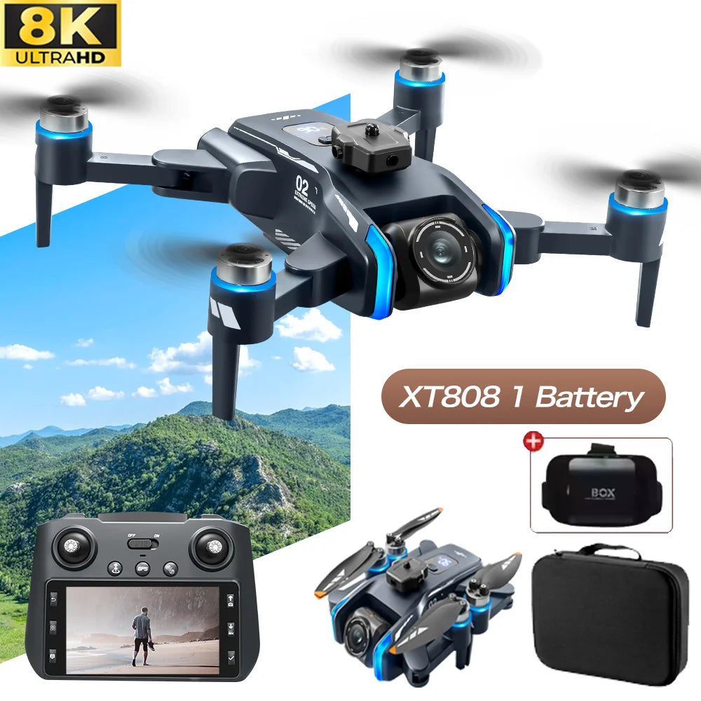New XT808 Folding Drone – 5G Optical Flow GPS, WIFI Transmission, Professional Aerial Camera Quadcopter Toy Gift