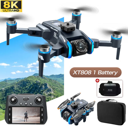 New XT808 Folding Drone – 5G Optical Flow GPS, WIFI Transmission, Professional Aerial Camera Quadcopter Toy Gift