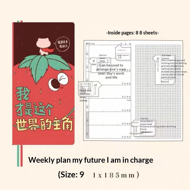 Kinbor Undated Weekly Planner - Illustrated Hardcover To-Do List Notebook