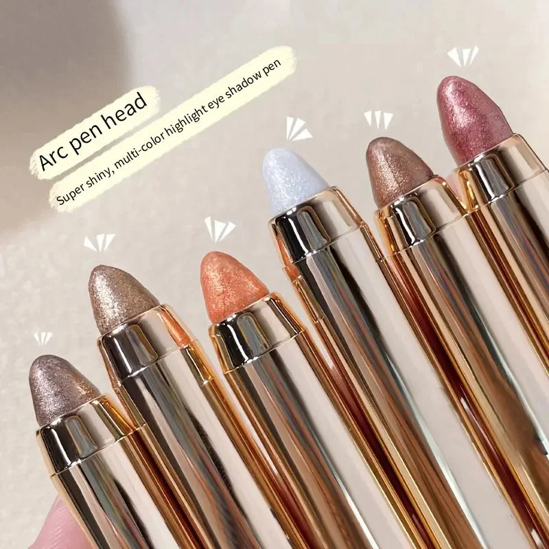 Double-Sided Eyeshadow Stick – Highlighter & Brightening Pen with Pearly Glitter & Matte Finish