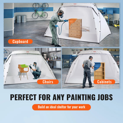 VEVOR Foldable Portable Paint Booth Shelter - Versatile Spray Painting Tent for DIY Projects and Crafts, Available in 7.5x5.2x5.2/10x7x6ft Sizes, Ideal for Furniture and Hobby Tools
