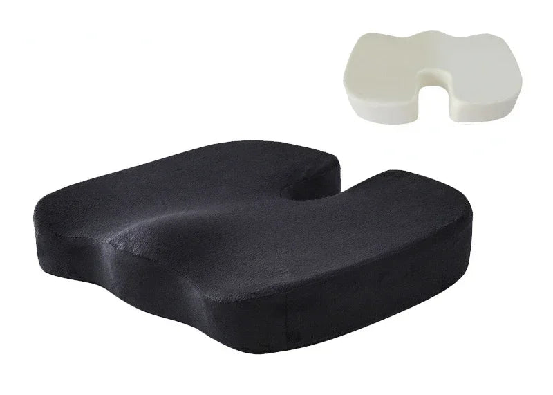 Orthopedic Memory Foam Seat Cushion – U-Shaped Coccyx Support Pad for Office Chair, Car & Home Comfort Massage Cushion