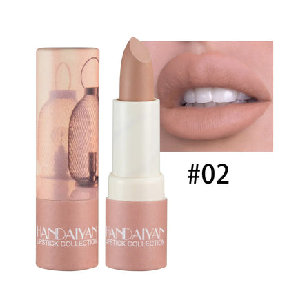 Rose Pink Nude Matte Velvet Lipstick – Long-Lasting, Non-Stick Cup, Waterproof, Sexy Lipsticks for Beauty Makeup