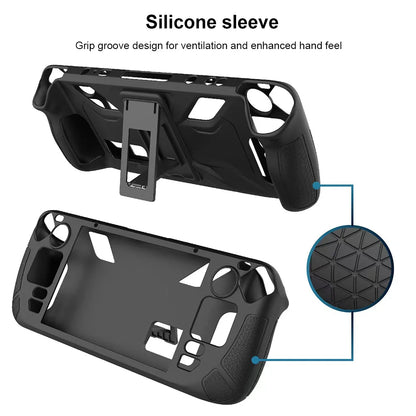 Silicone Console Protector for Steam Deck – Anti-Slip Soft Shell Case with Bracket Replacement Accessories
