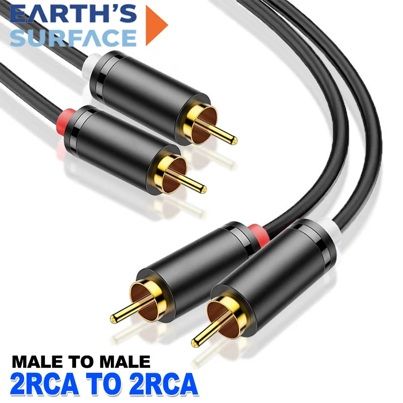 Dual RCA Male to Male Audio Cable HiFi Stereo Gold-Plated 2RCA to 2RCA Cord for HDTV, Home Theater, DVD & Amplifier Systems