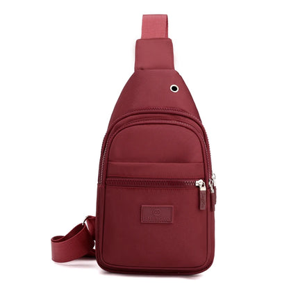 Women's Pure Color Nylon Chest Bag – Casual Shoulder & Crossbody Bag, Fashionable High-Quality Female Bag