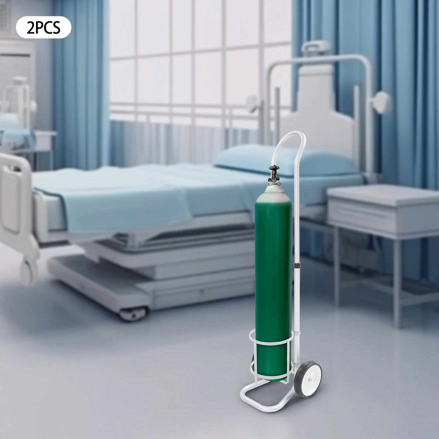 Oxygen Cylinder Cart Dolly with Adjustable Handle – Portable Oxygen Tank Trolley for Easy Transport