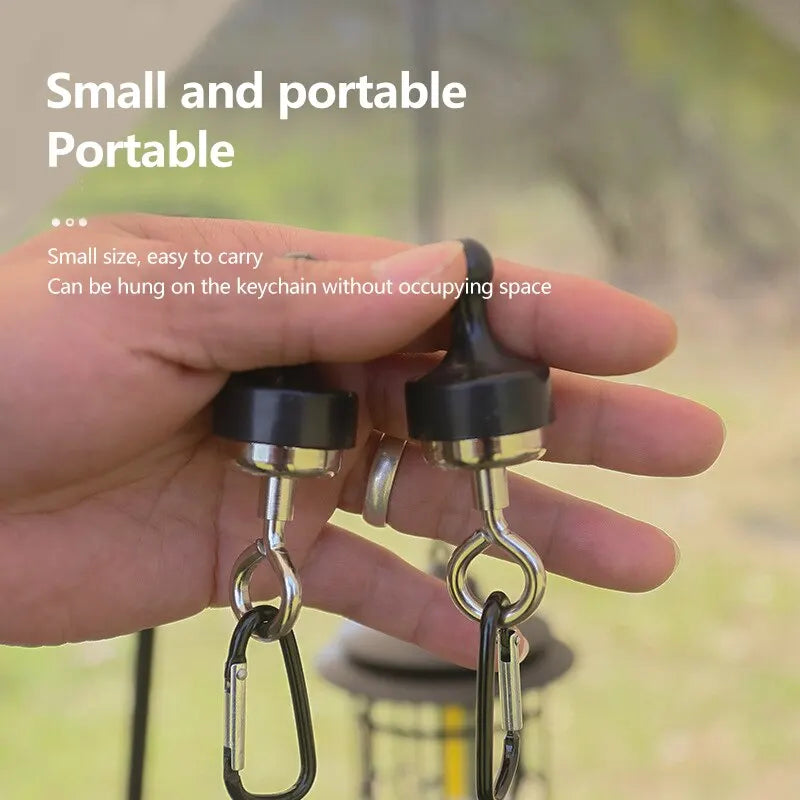 Strong Magnetic Carabiner Keychain | D-Type Lock Buckle for Camping, Tent Hanging, Outdoor Activities