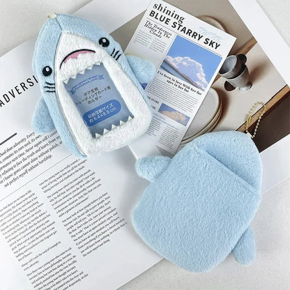 Shark Plush Card Holder - Cute Photo Storage Sleeve for ID Cards, Collectible Cards & Gift Accessories