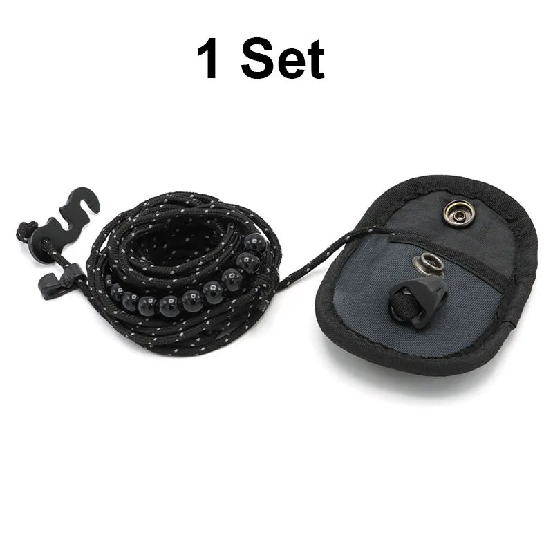 3M Outdoor Camping Retractable Clothesline — Laundry Drying Rope with 12 Bead Clips for Hanging Clothes