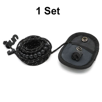 3M Outdoor Camping Retractable Clothesline — Laundry Drying Rope with 12 Bead Clips for Hanging Clothes
