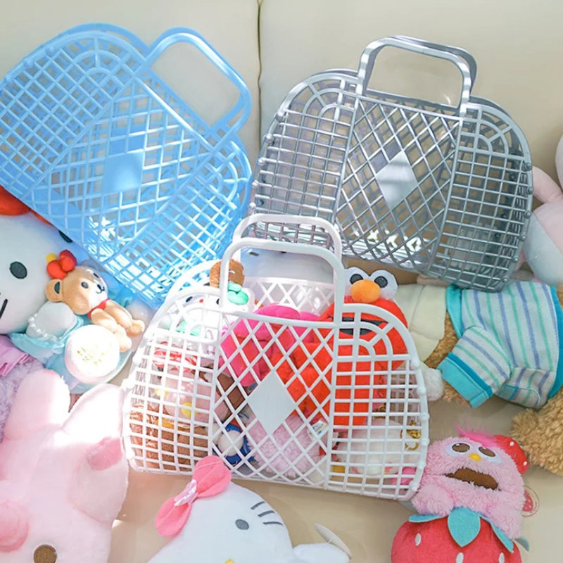 Versatile Detachable Plastic Shower Basket - Perfect for Bathrooms, Shopping, and Home Storage Organization