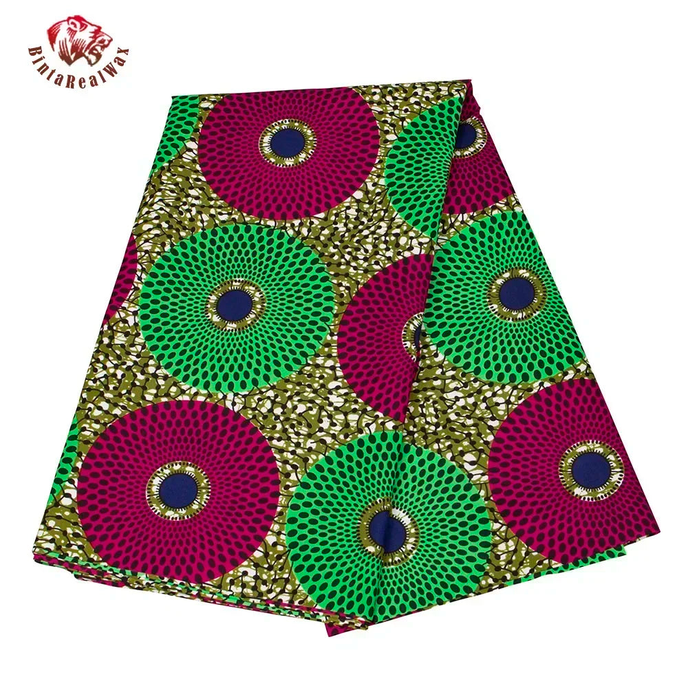 Bintarealwax Ankara Fabric - Wholesale Polyester Sewing Material for Women's Party Dresses FP6390
