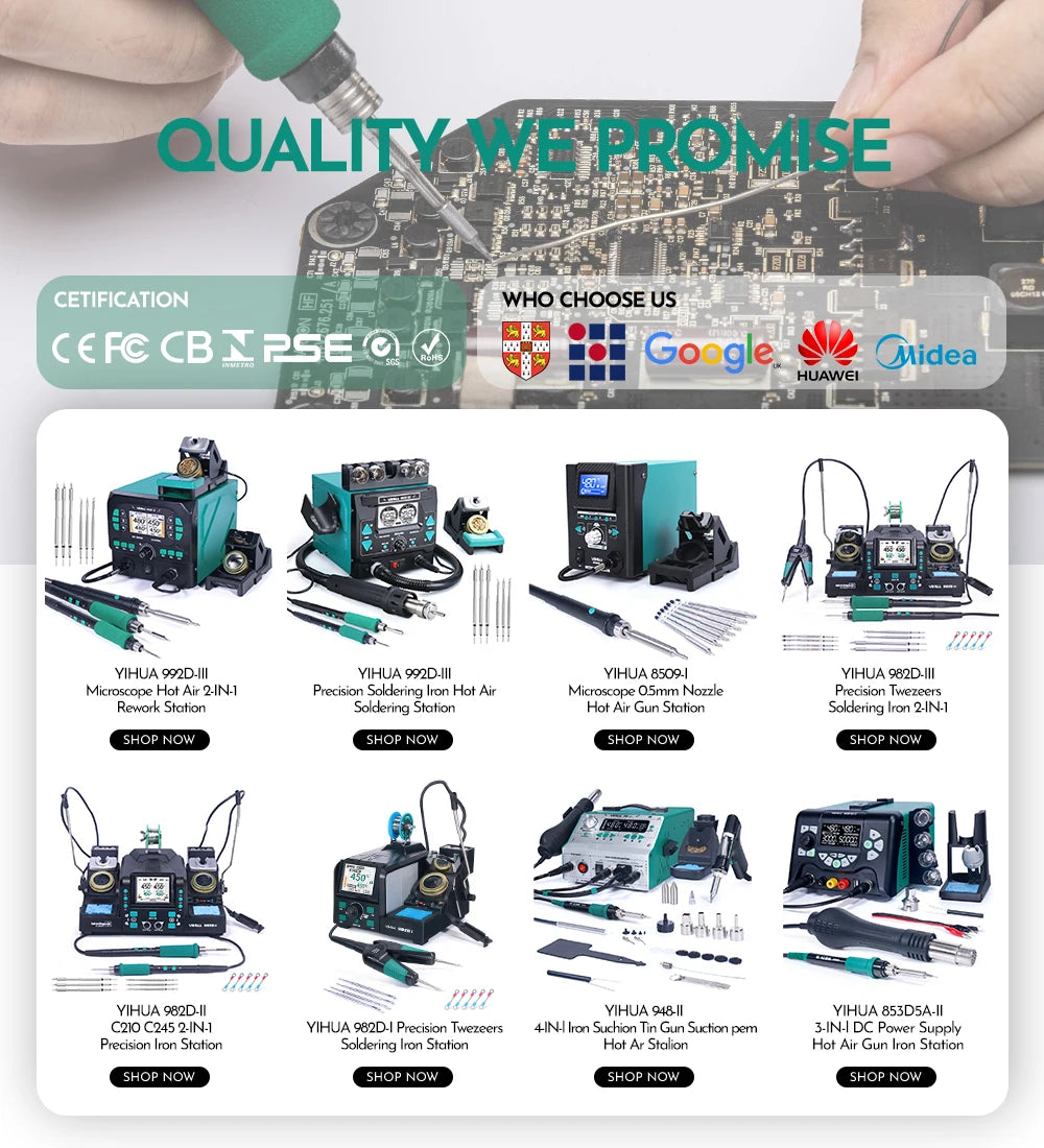 YIHUA Micro Hot Air Gun 8858IV – 700W Adjustable Temp LCD Digital Heat Gun for Soldering, BGA & IC Rework