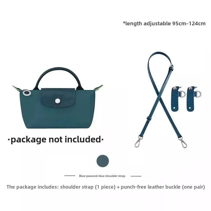 Leather Replacement Crossbody Bag Strap for Longchamp Mini — Earthy Color Shoulder Strap, No Punching Needed