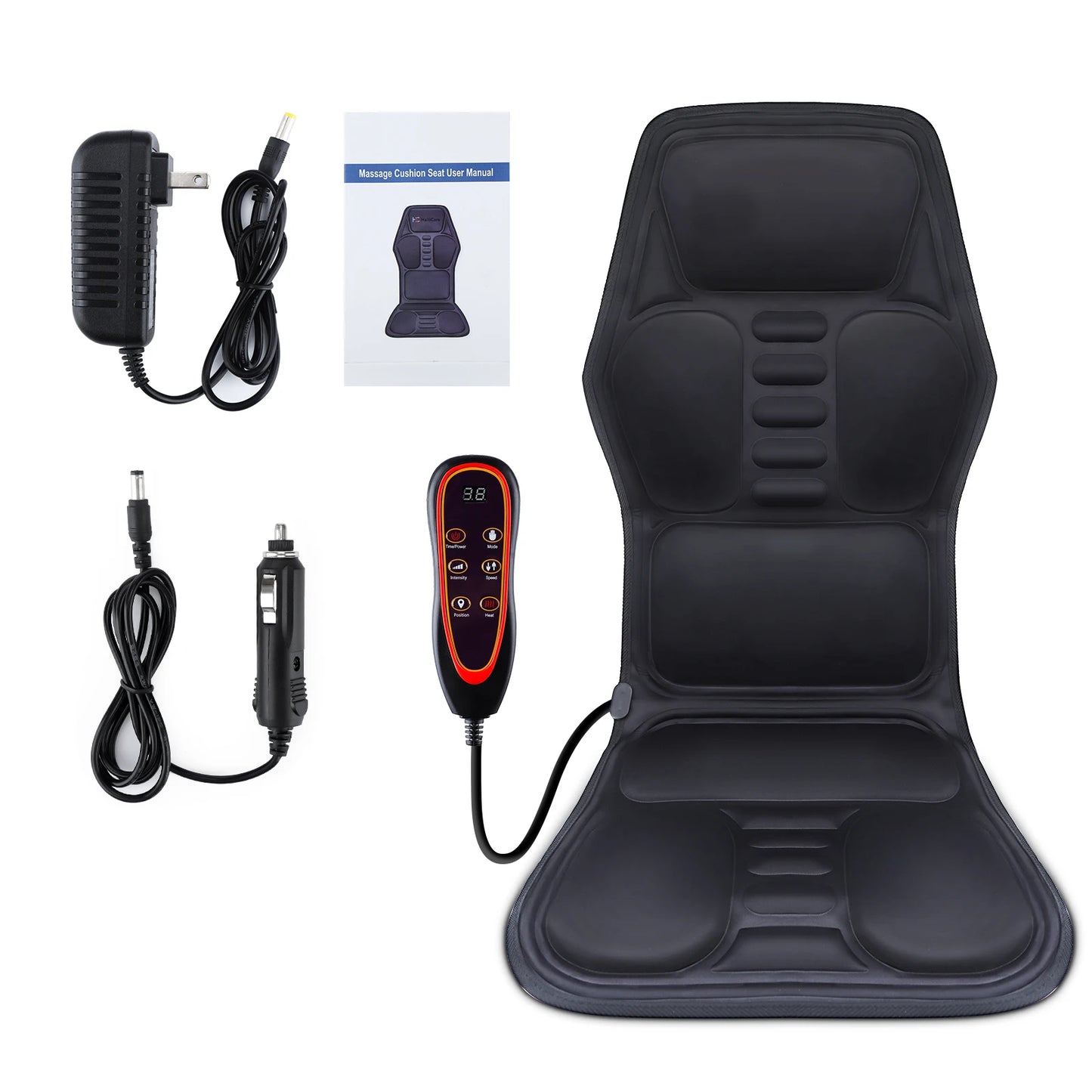Electric Full-Body Massage Chair Cushion | Infrared Heating Vibrator for Back, Neck & Lumbar – Car, Home, Office