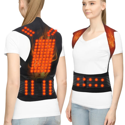 Tourmaline Magnetic Heated Vest — Self-Heating Thermal Waist Brace & Lumbar Support Corset for Posture Correction and Pain Relief