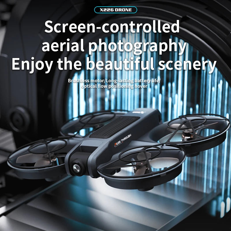 X226 Drone VR – Brushless RC Quadcopter with Dual HD Camera, Optical Flow Hover, Obstacle Avoidance, Remote Control Toy for Boys