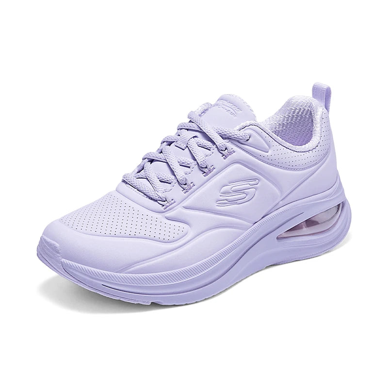 Skechers Women's Running Shoes - Leather Lace-Up Outdoor Sneakers, Anti-Skid Sports Tennis & Lightweight Walking Shoes
