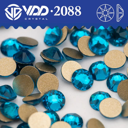 VDD AAAAA Crystal Flatback Rhinestones - SS16-SS30 16-Cut Gems for DIY Crafts & Nail Art Decoration