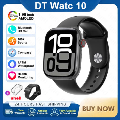 2025 DT 10 Smart Watch – 2.01" AMOLED, 16GB, Music, 3D Surround, BT Call, Waterproof Smartwatch for Men & Women
