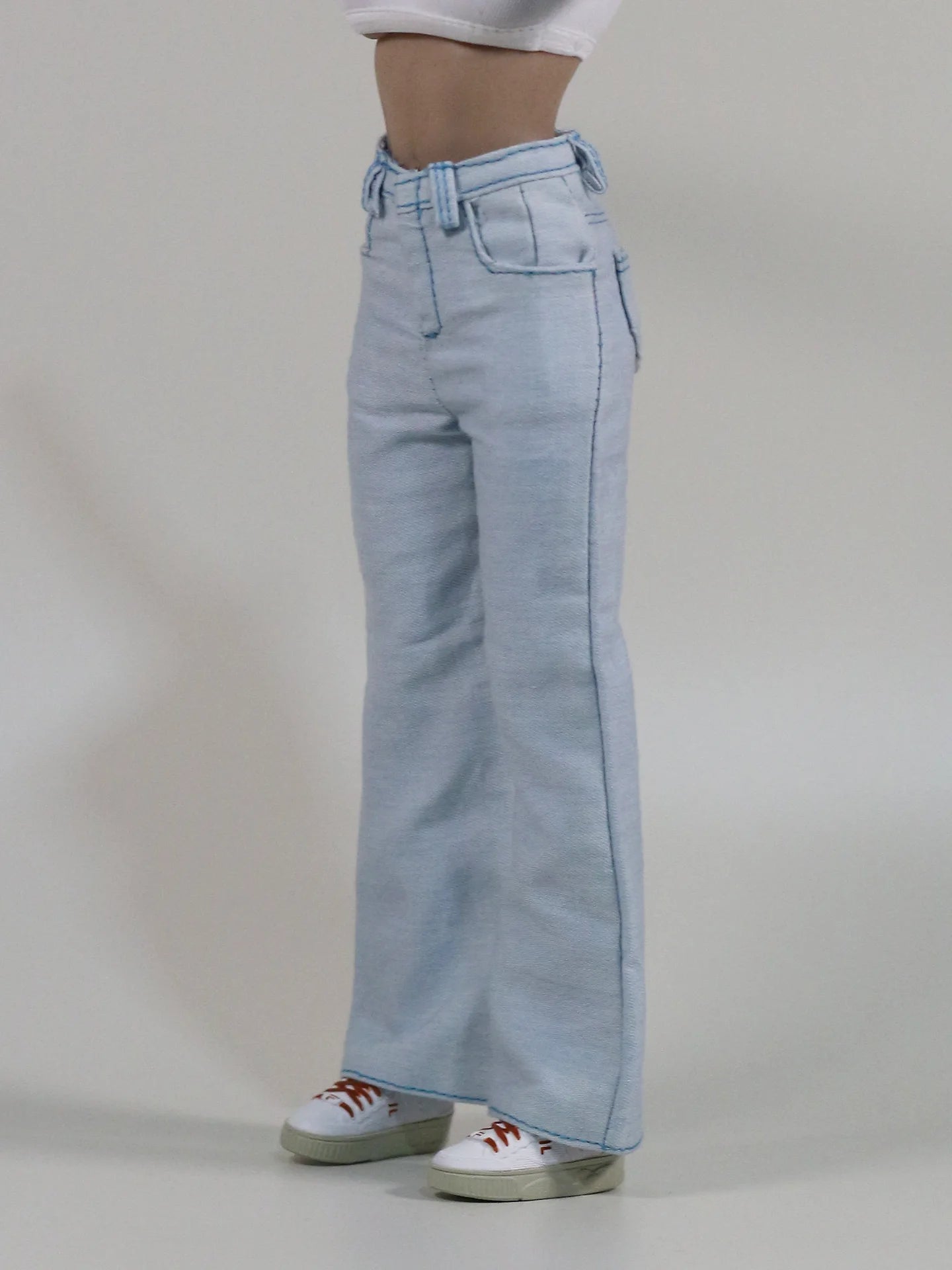 1/6 Scale Female Doll Jeans – Straight-Leg & Wide-Leg Pants for 12" Action Figure Clothes, Doll Accessories