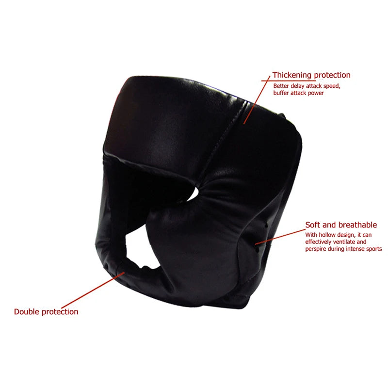Full-Covered Boxing Helmet - Thickened Head Protector for Men & Women - Karate, Muay Thai, Taekwondo Training Head Guard
