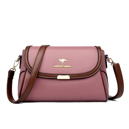 2024 Women’s Small Leather Shoulder Bag – High-Quality Solid Color Designer Crossbody Messenger Bag