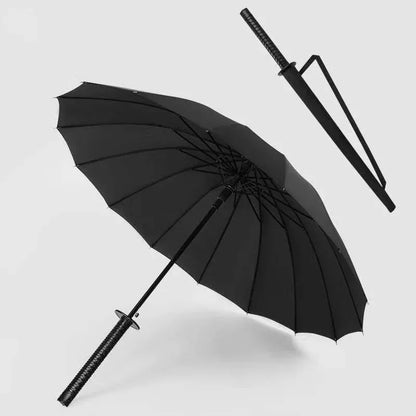 Katana Sword Umbrella - Long Handle Samurai Style UV Blocking Rain Parasol for Demon Slayer Ninja Fans