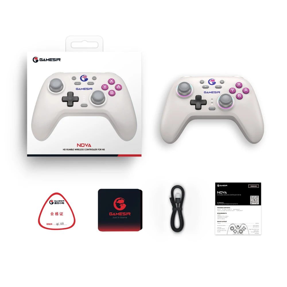 GameSir Nova Wireless Switch Controller | Bluetooth Hall Effect Gamepad for Nintendo Switch, iPhone, Android & PC