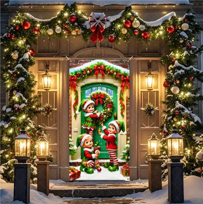 Christmas Hanging Door Banner – Antithetical Couplet Wall Decoration for Merry Christmas 2026 Party & Xmas Gift