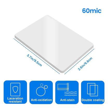 100 Pack Clear Thermal Laminating Sheets — 2.6x3.7 Inch 60Mic Waterproof Film for Business Cards & Office Use