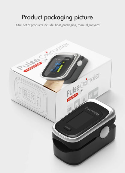 Kiuzou Medical Finger Pulse Oximeter – Portable OLED SPO2, PR, Sleep Monitor, 8-Hour Battery, Blood Oxygen Case