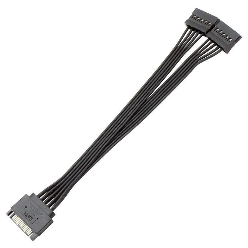 15-Pin SATA Power Splitter Cable - 1 Male to 3/4/5/6 Female Hard Drive Power Extension Adapter for DIY PC & Server