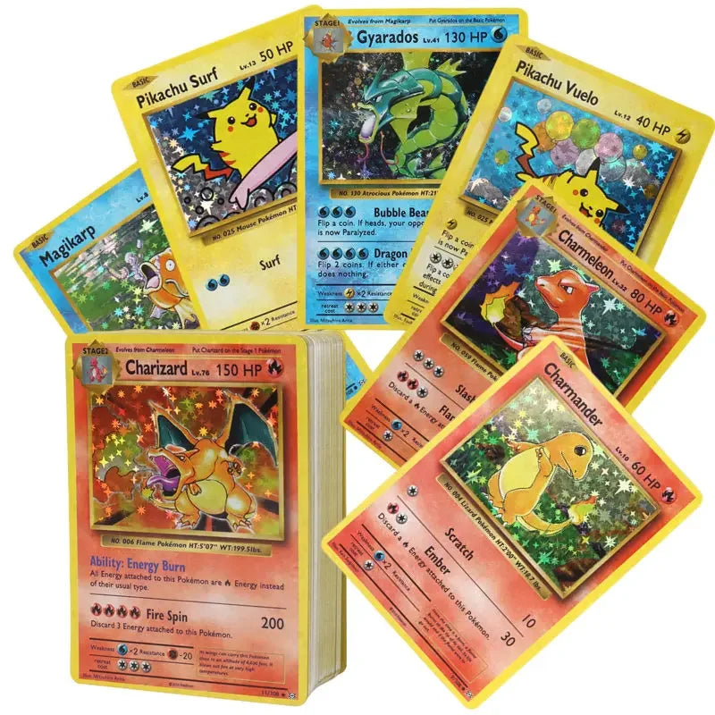 60/100PCS English Pokémon Shining Trading Cards Set – MEGA GX VMAX VSTAR EX Collection Cards for Kids Gift & Play