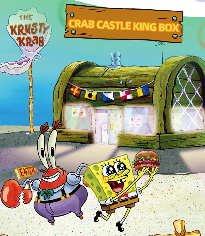 Spongebob Building Blocks Set — Patrick Star, Krusty Krab & Squidward Tentacles Desktop Model Toy for Kids & Gifts