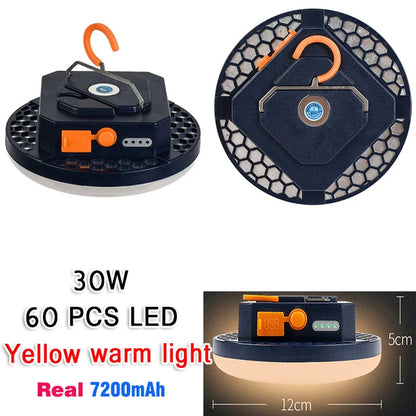 13500mAh 60W Rechargeable LED Camping Lantern – Portable Strong Light Flashlight with Magnet, Ultra Bright Tent & Work Repair Lighting for Outdoor Use