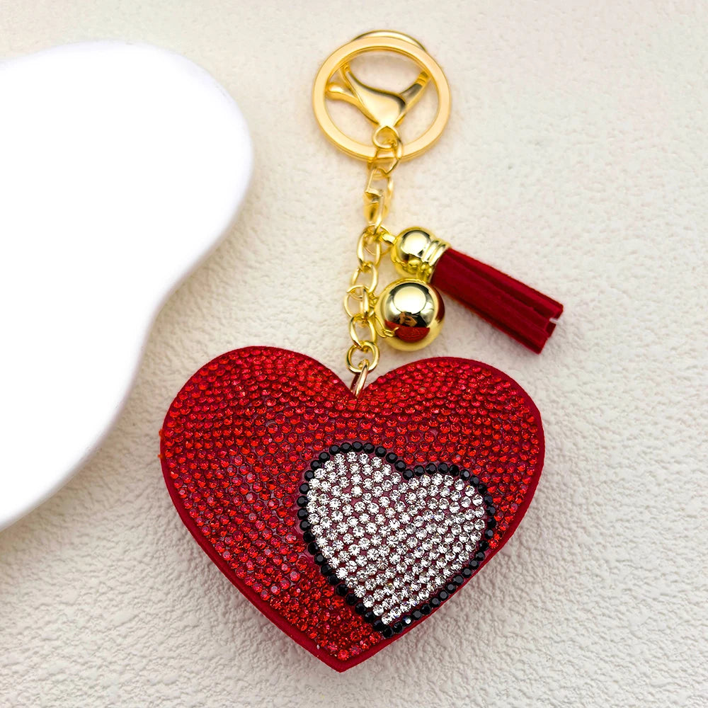 Kawaii Watermelon Crystal Keychain – Gold Alloy Leather Fruit Keyring for Women & Men, Bag & Car Accessory