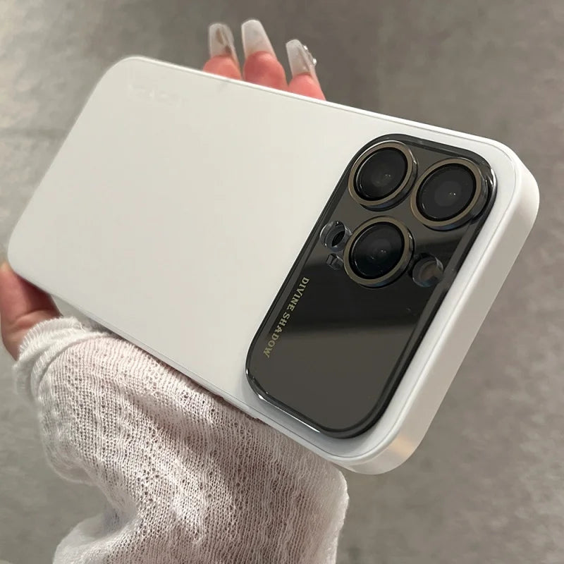 Luxury Mirror Glass iPhone Case - AG Matte Shockproof Protective Cover for iPhone 11-17 Pro Max