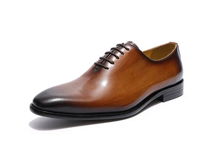 Designer Genuine Leather Men’s Wholecut Oxford Shoes – Luxury Black & Brown Dress Shoes for Business & Formal Wear