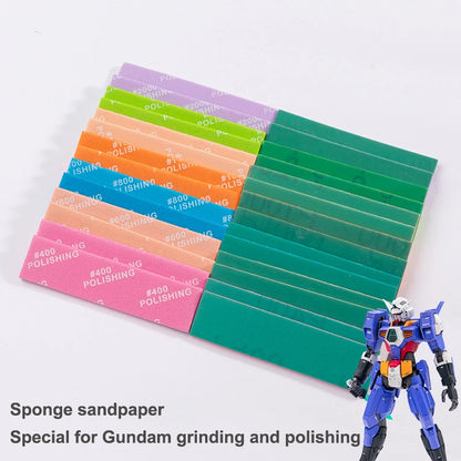 9PCS Model Building Sanding Stick Set MS-E400–1200 – Semi-Rigid Polishing Tools for Plastic Hobby Models