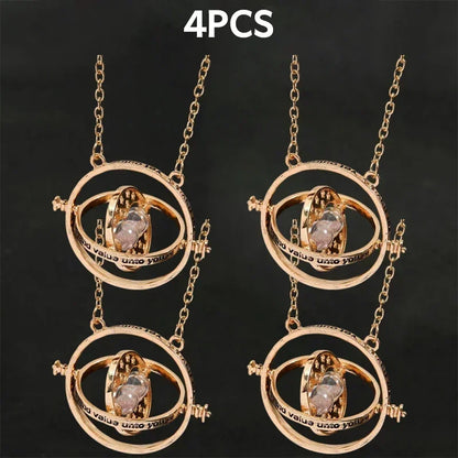 Harry Potter Time-Turner Hourglass Necklace - 360° Rotatable Cosplay Pendant and Unique Mother’s Day Gift